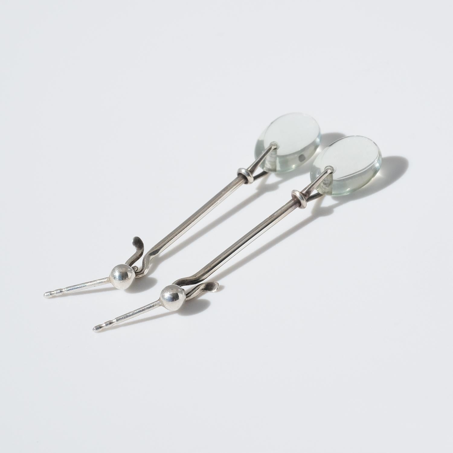 Pair of Danish Ear Rings, Design by V Torun Bulow Hube, Made by Georg Jensen 4