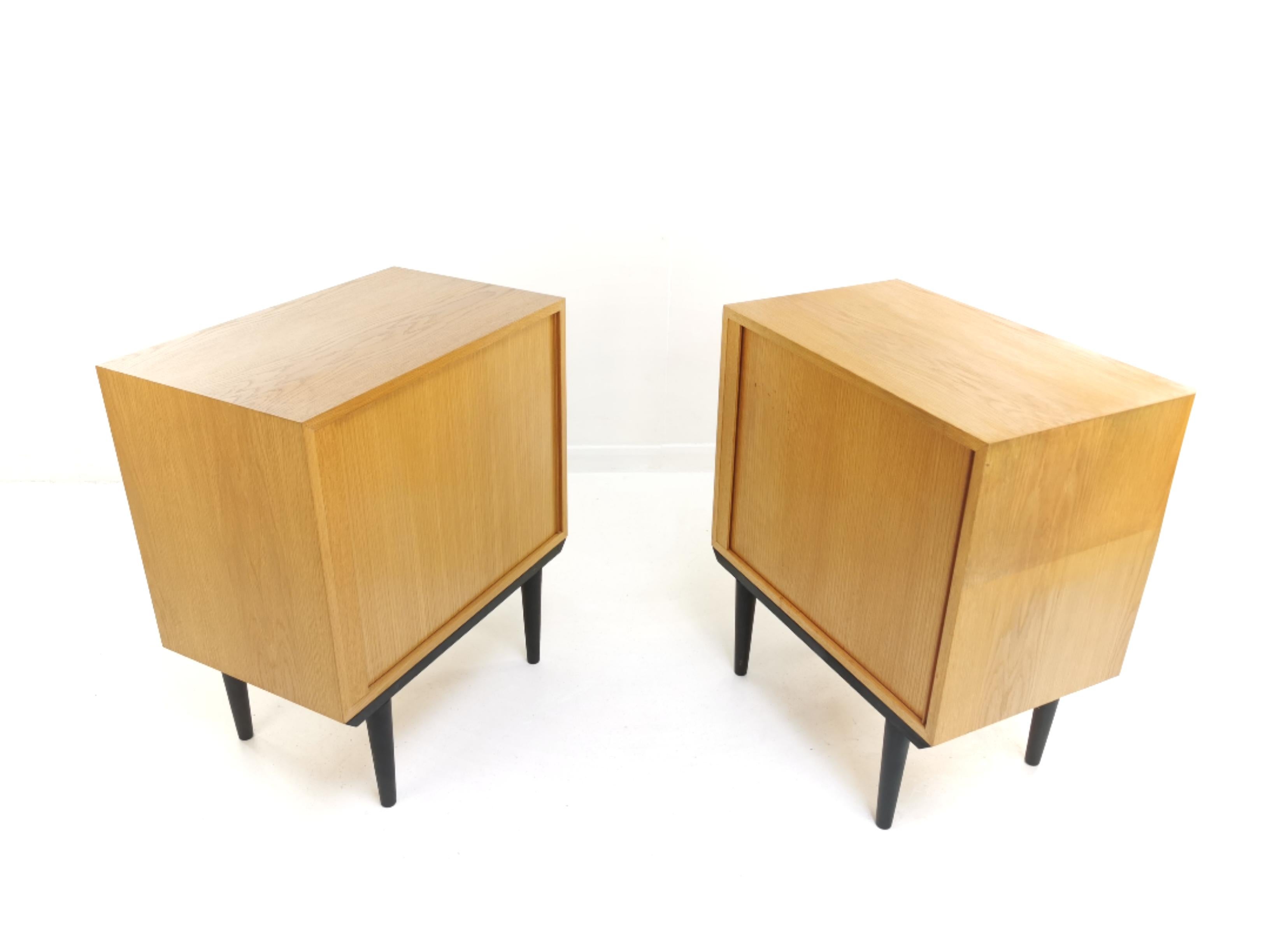 Pair of Danish Midcentury Tambour Cabinets by Hundevad, 1970s 1