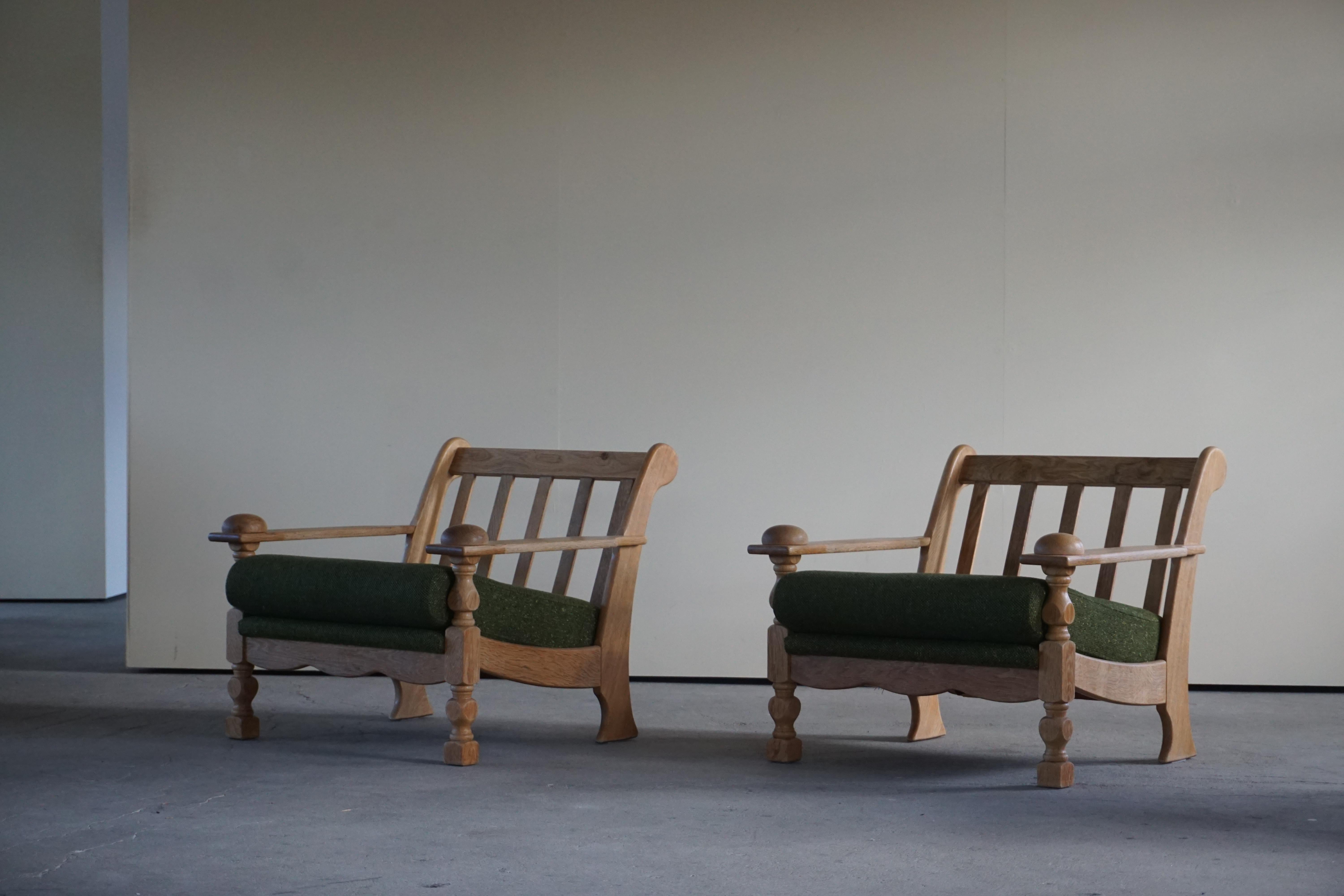 Late 20th Century Pair of Danish Modern Lounge Chairs in Style of Henning Kjærnulf, 1970s