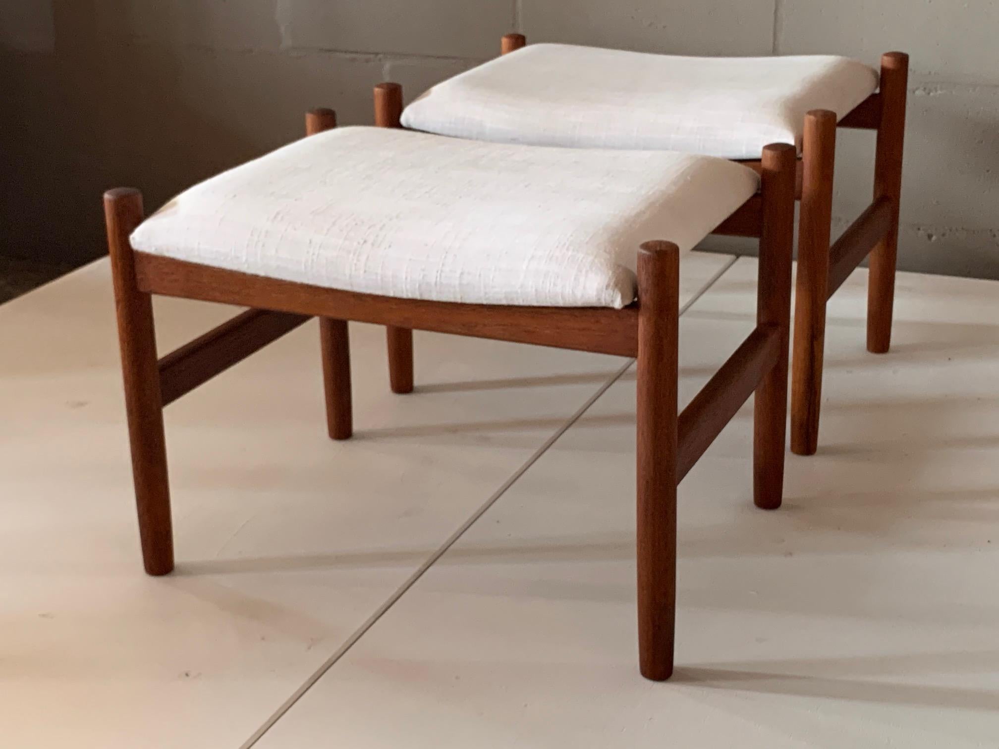 Pair of Danish Modern Ottomans by Spottrup For Sale 6