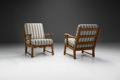 A Pair of Danish Oak Easy Chairs, Denmark 1970s