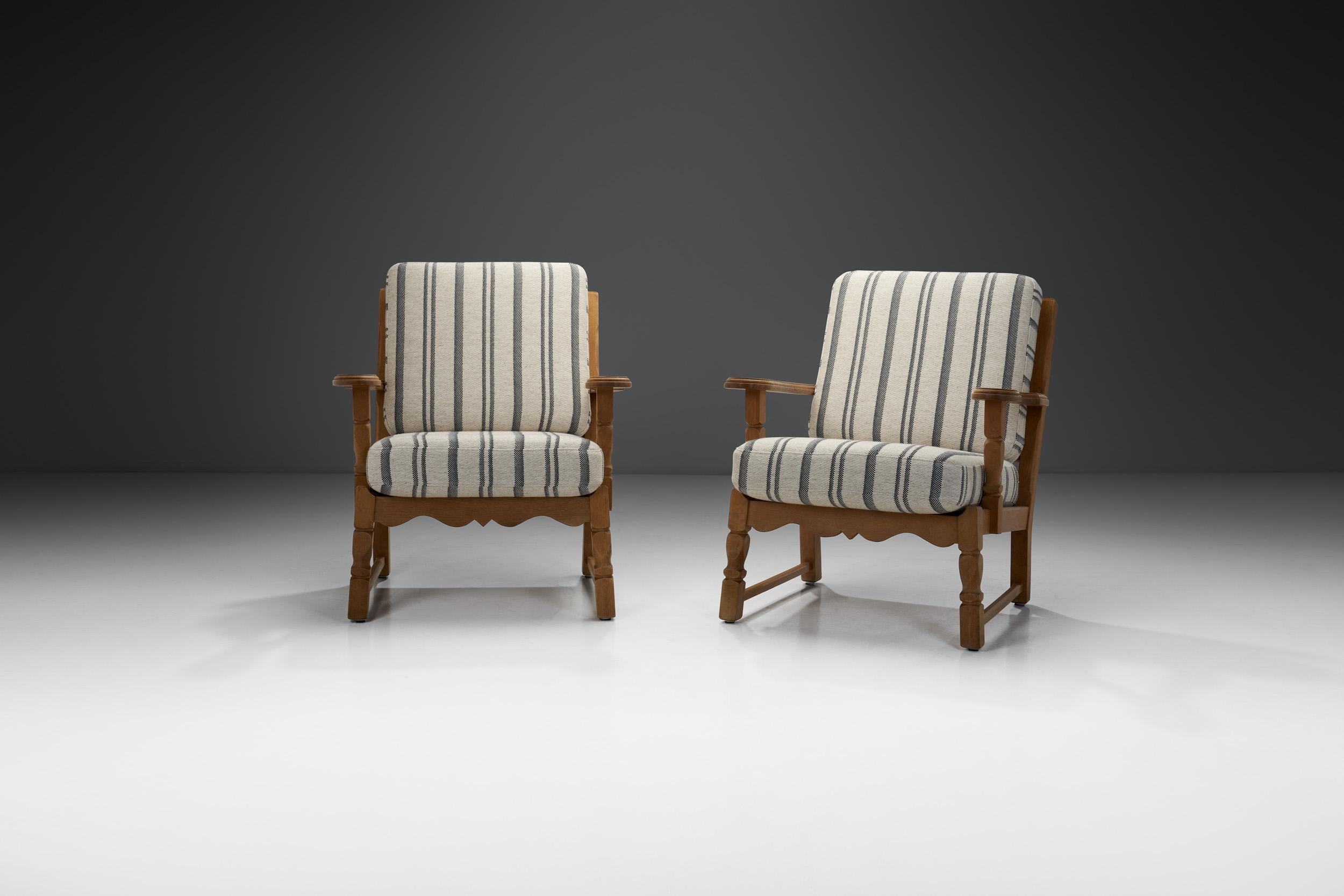 Danois Paire de fauteuils en Oak danois, Danemark, années 1970 en vente