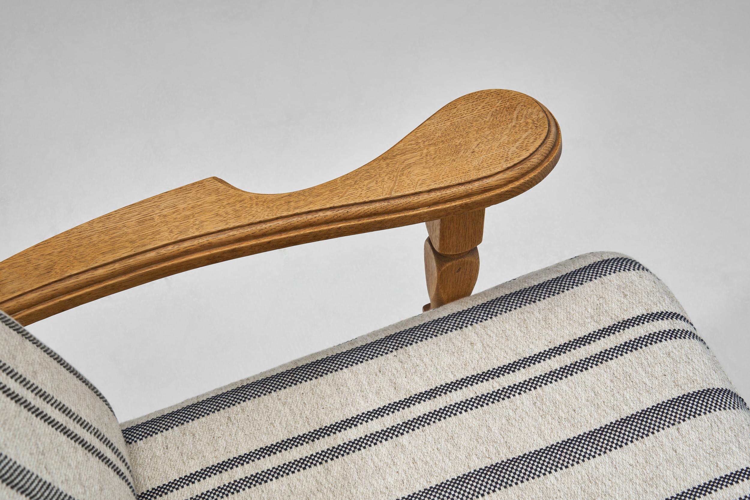 Tissu Paire de fauteuils en Oak danois, Danemark, années 1970 en vente