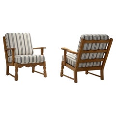 A Pair of Danish Oak Easy Chairs, Denmark 1970s