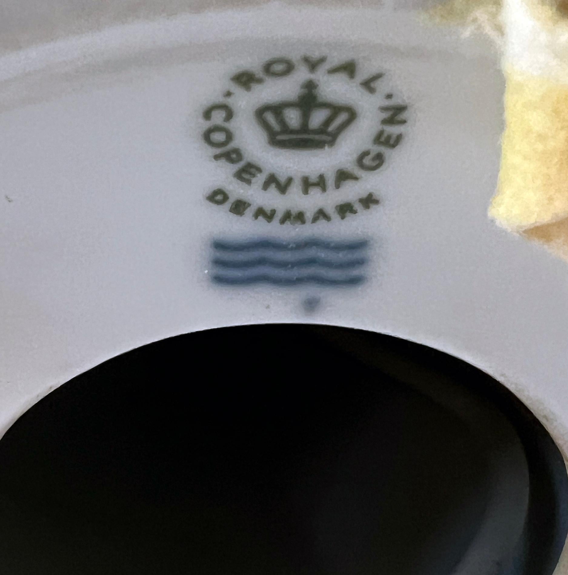Glazed A Pair of Danish Royal Copenhagen for Fog & Mørup Blue & White Porcelain Lamps For Sale