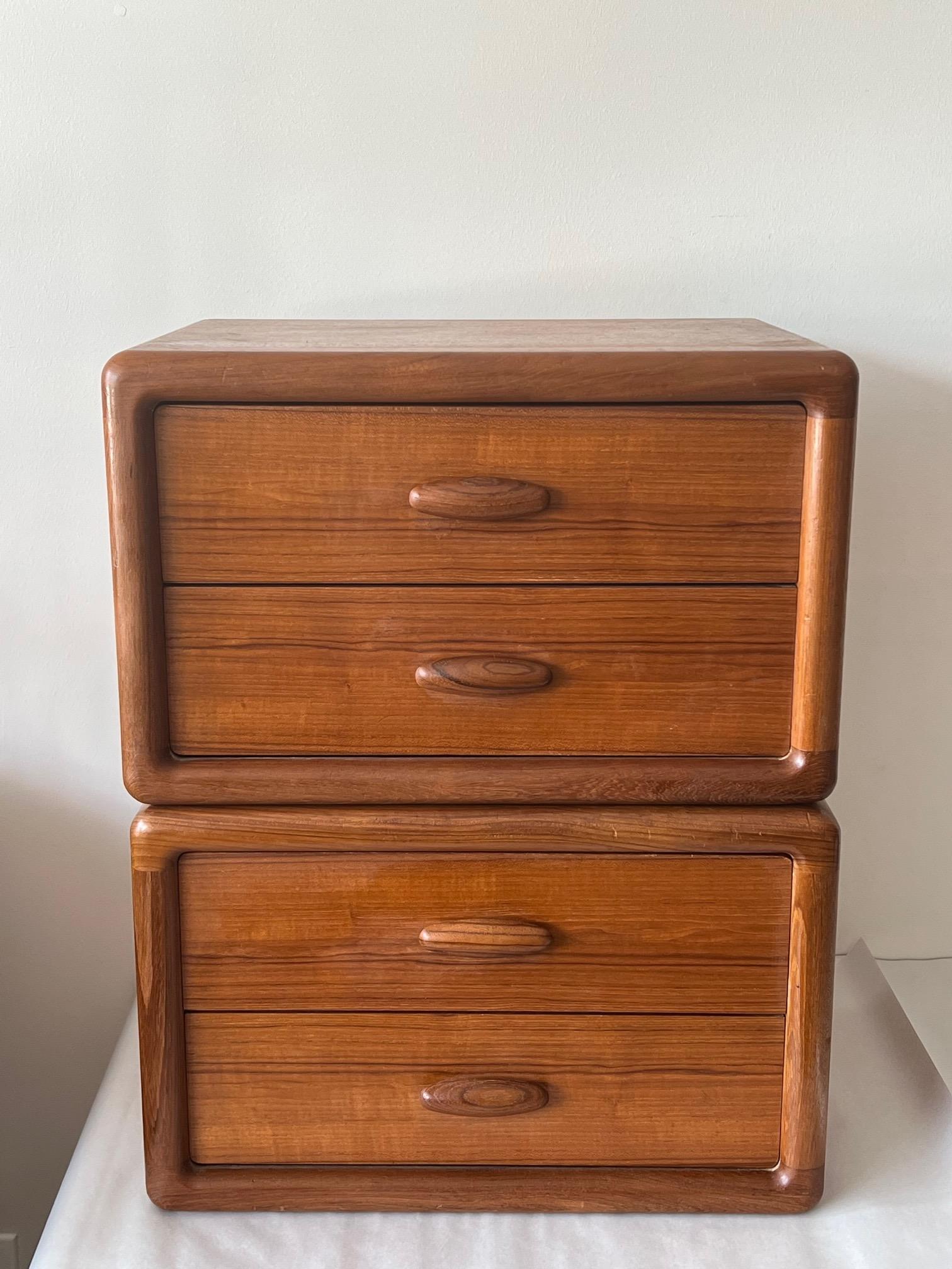 Late 20th Century Pair of Danish Small Drawers by Dyrlund Denmark, 1970s For Sale