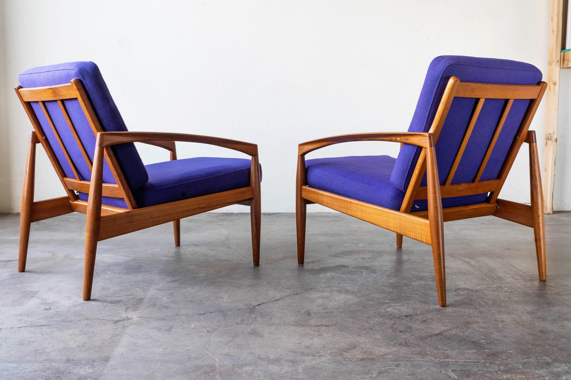 Mid-20th Century A Pair of Danish Teak 'Paper Knife' Model 121 Lounge Chair by Kai Kristiansen For Sale