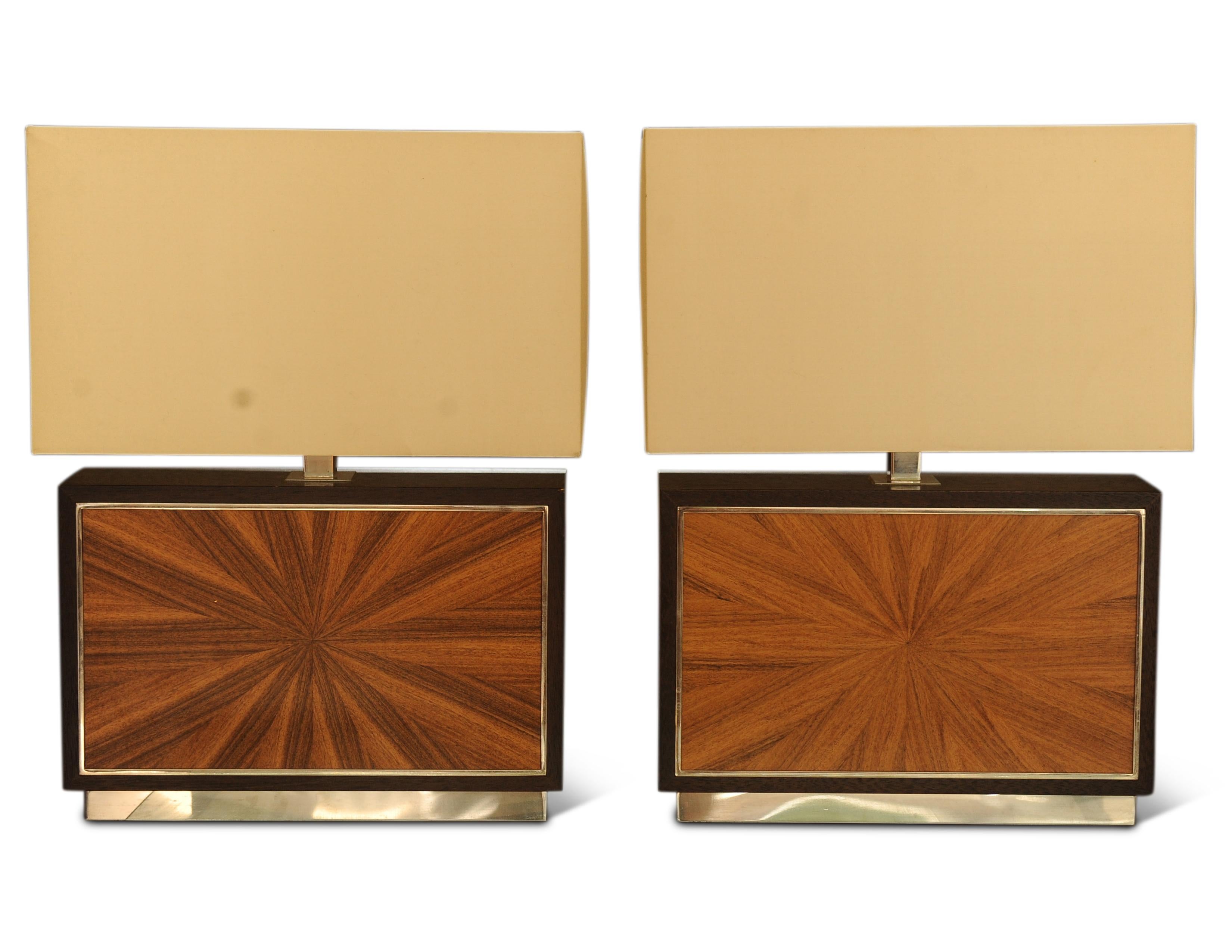 Pareja De Lámparas De Mesa David Linley Chelsea Sunburst Con Regulador De Intensidad Inglés en venta