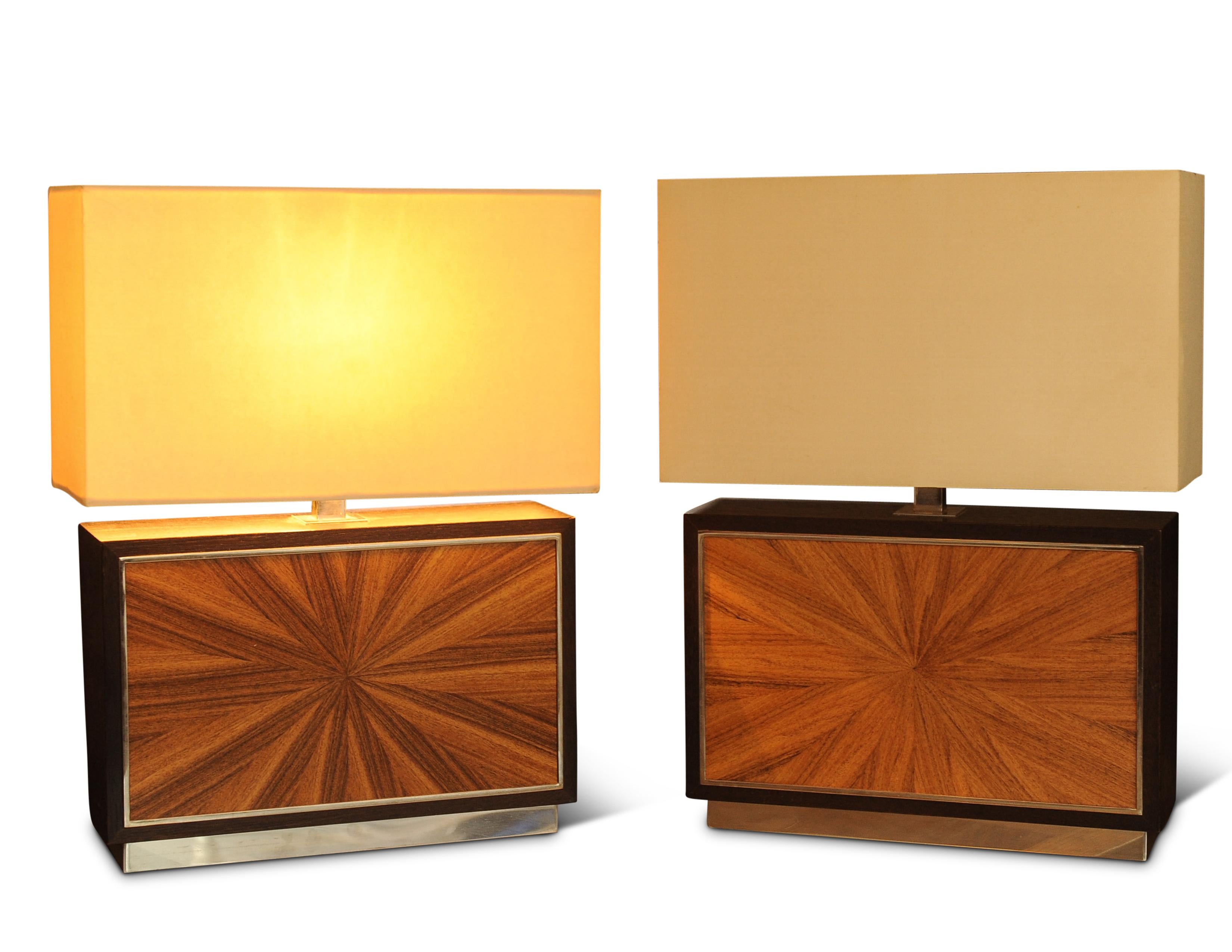 Pareja De Lámparas De Mesa David Linley Chelsea Sunburst Con Regulador De Intensidad Hecho a mano en venta