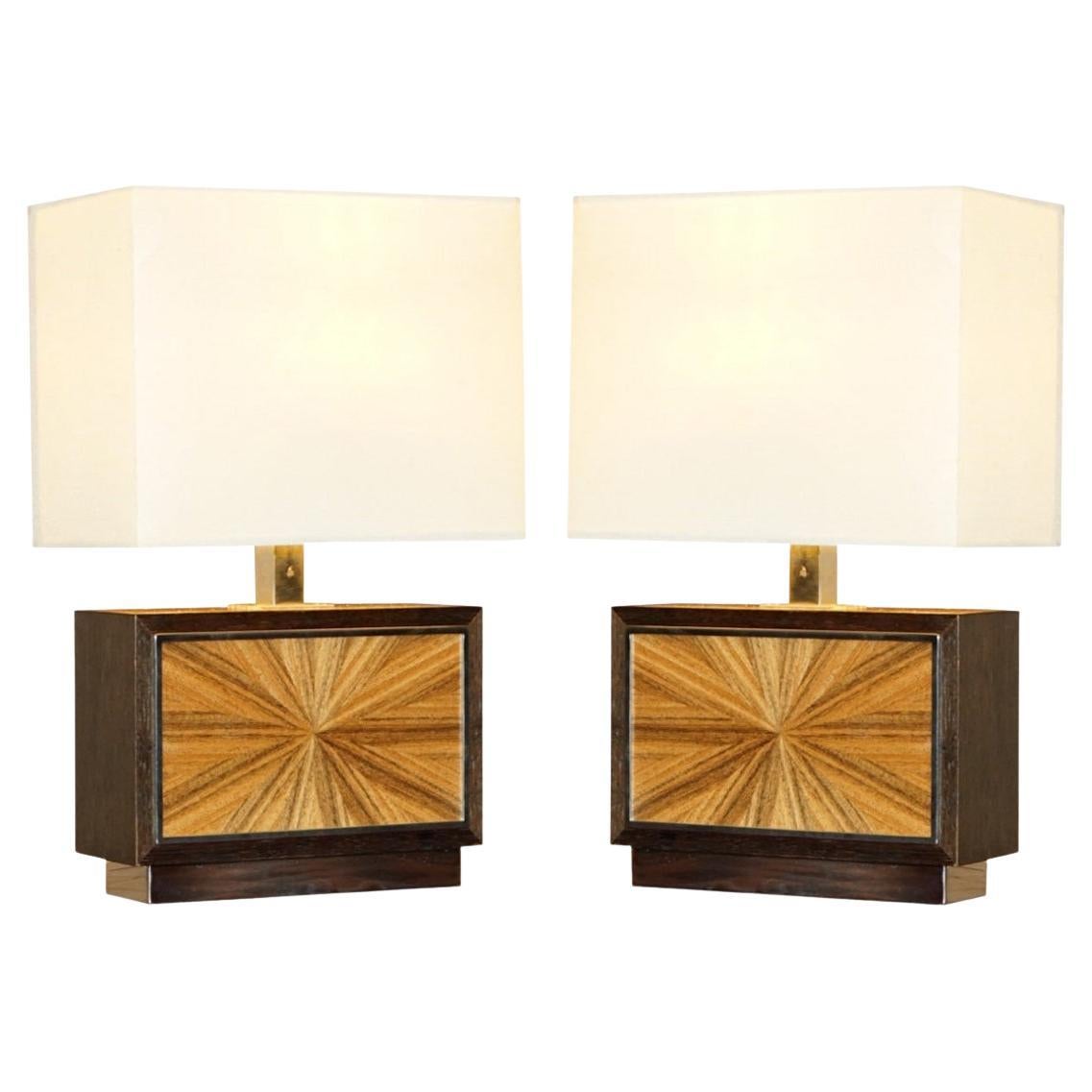 Una coppia di lampade da tavolo David Linley Chelsea Sunburst con interruttore dimmer in vendita