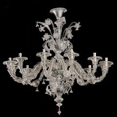 Pair of De Majo Glass Chandeliers