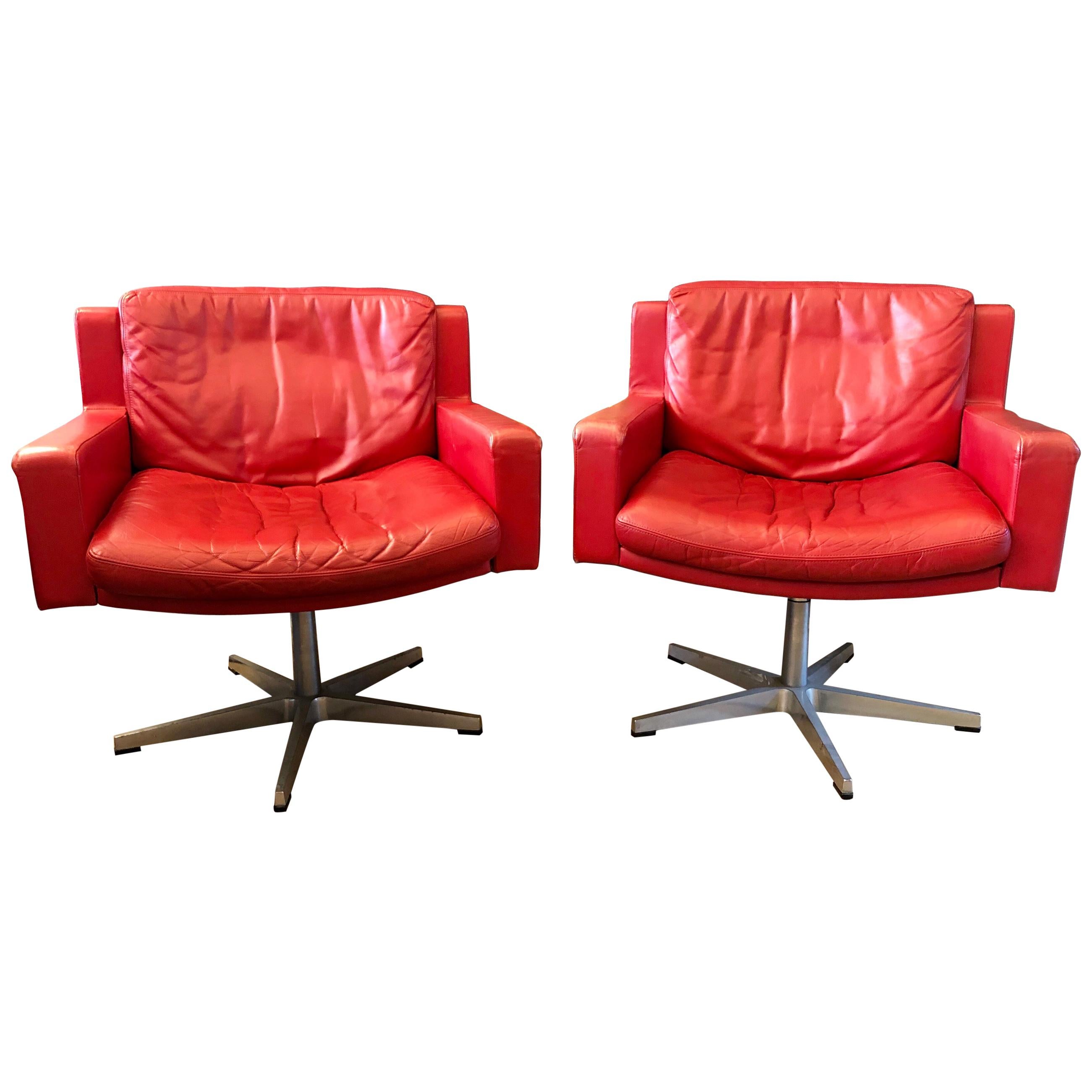 1980s Pair Of White Swivel Bamboo Armchairs For Sale At 1stdibs