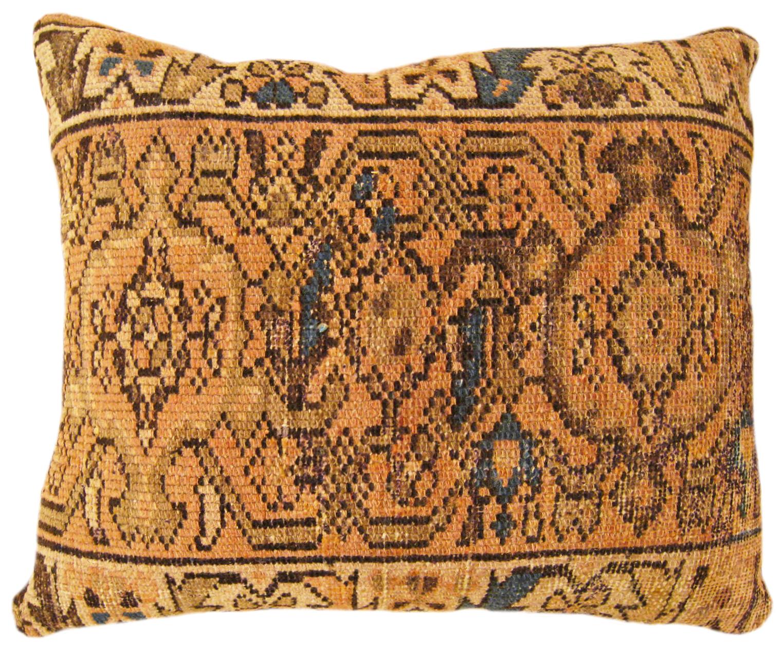 Pair of Decorative Antique Persian Hamadan Rug Pillows For Sale 7