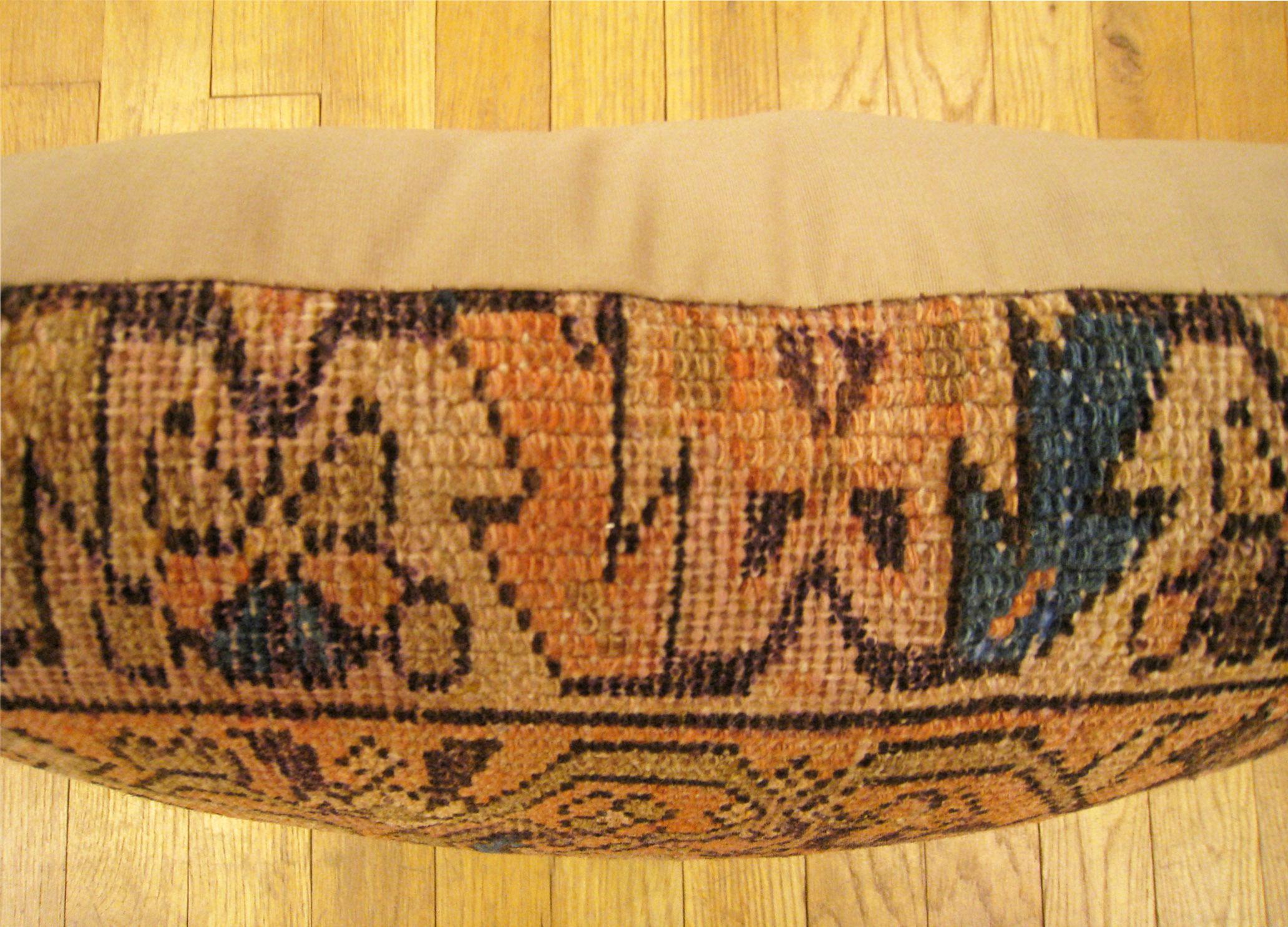 Wool Pair of Decorative Antique Persian Hamadan Rug Pillows For Sale