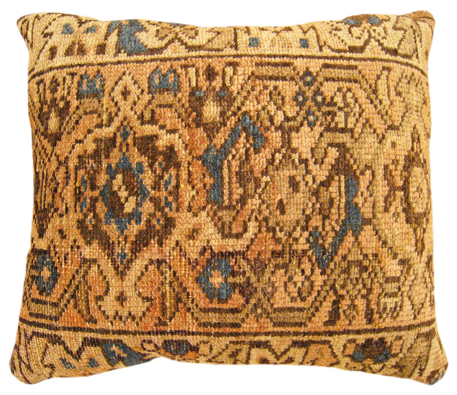 Pair of Decorative Antique Persian Hamadan Rug Pillows For Sale 1