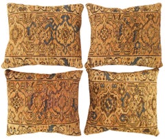 Pair of Decorative Antique Persian Hamadan Rug Pillows