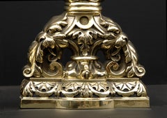 Pair of Decorative Brass Firedogs