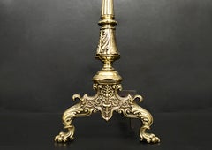 Pair of Decorative Brass Firedogs