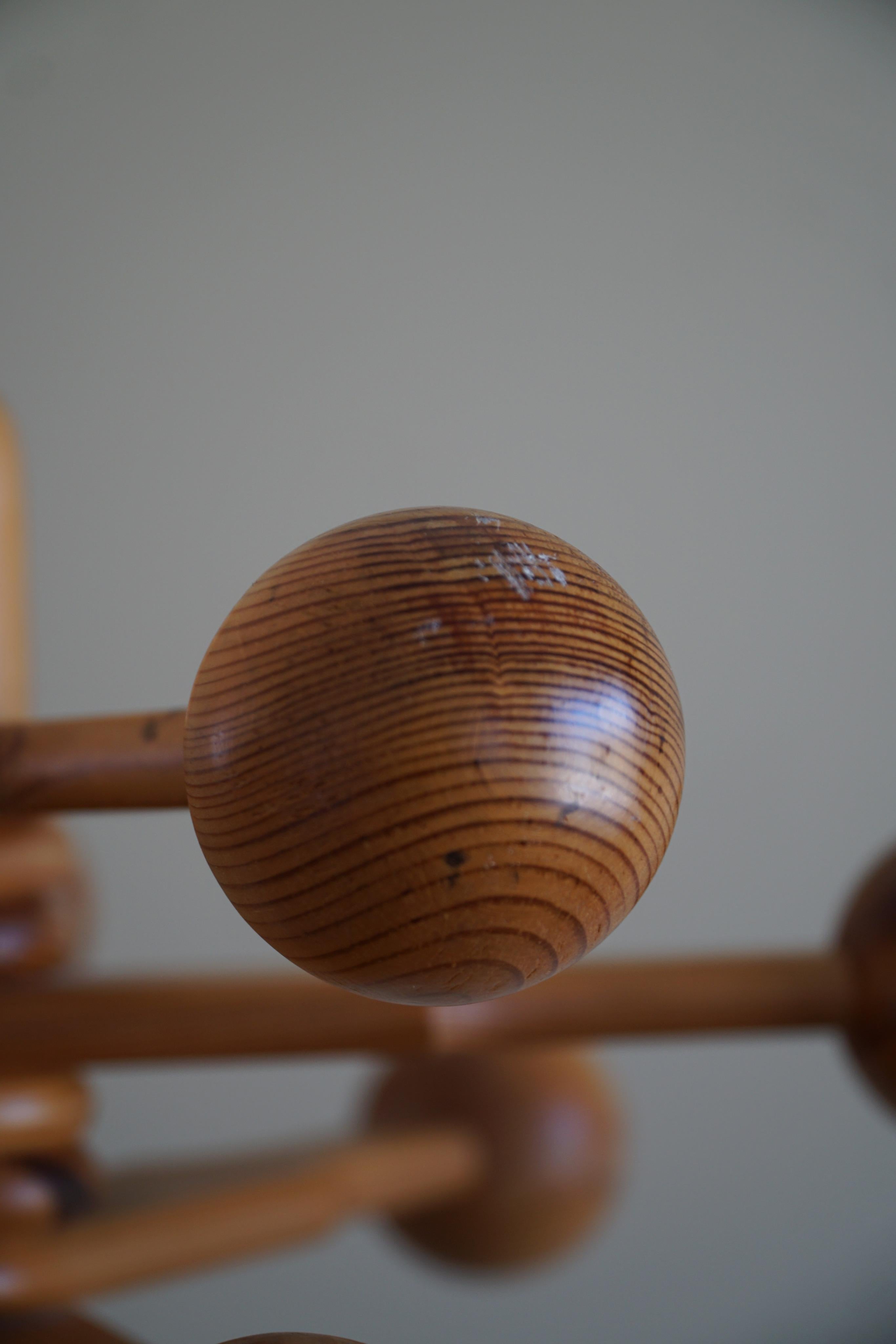 Pair of Decorative Coat Stands in Solid Pine, Danish Midcentury, 1970s 7