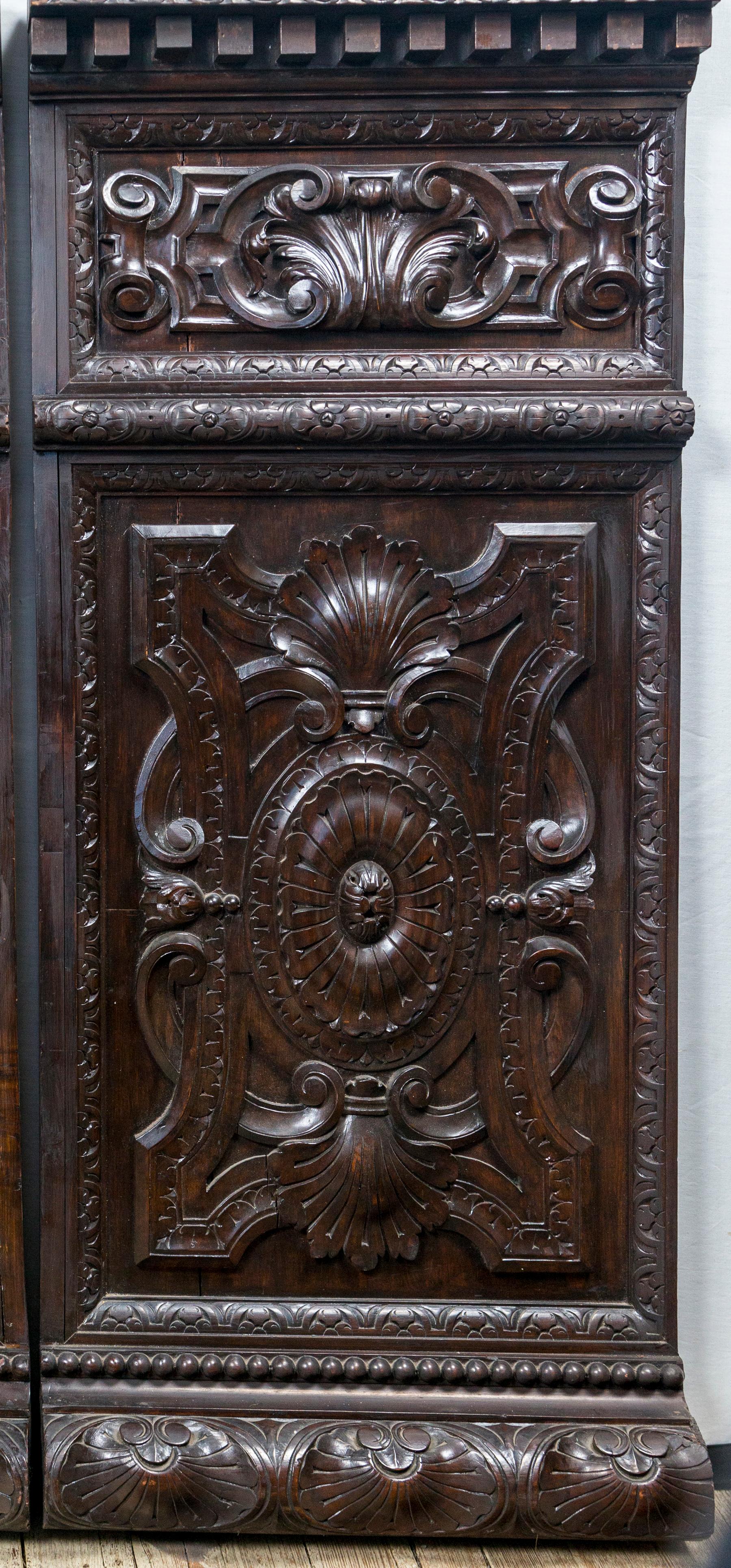 Pair of Decorative Panels of Solid Wood In Good Condition For Sale In Woodbury, CT