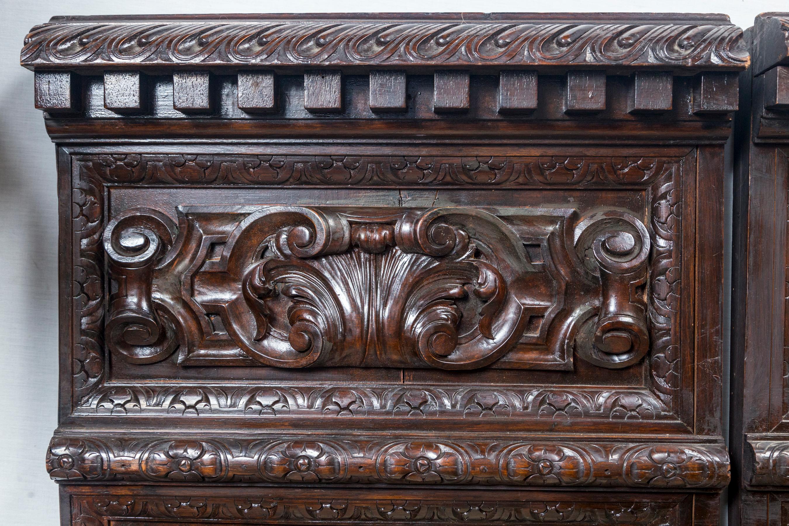 19th Century Pair of Decorative Panels of Solid Wood For Sale