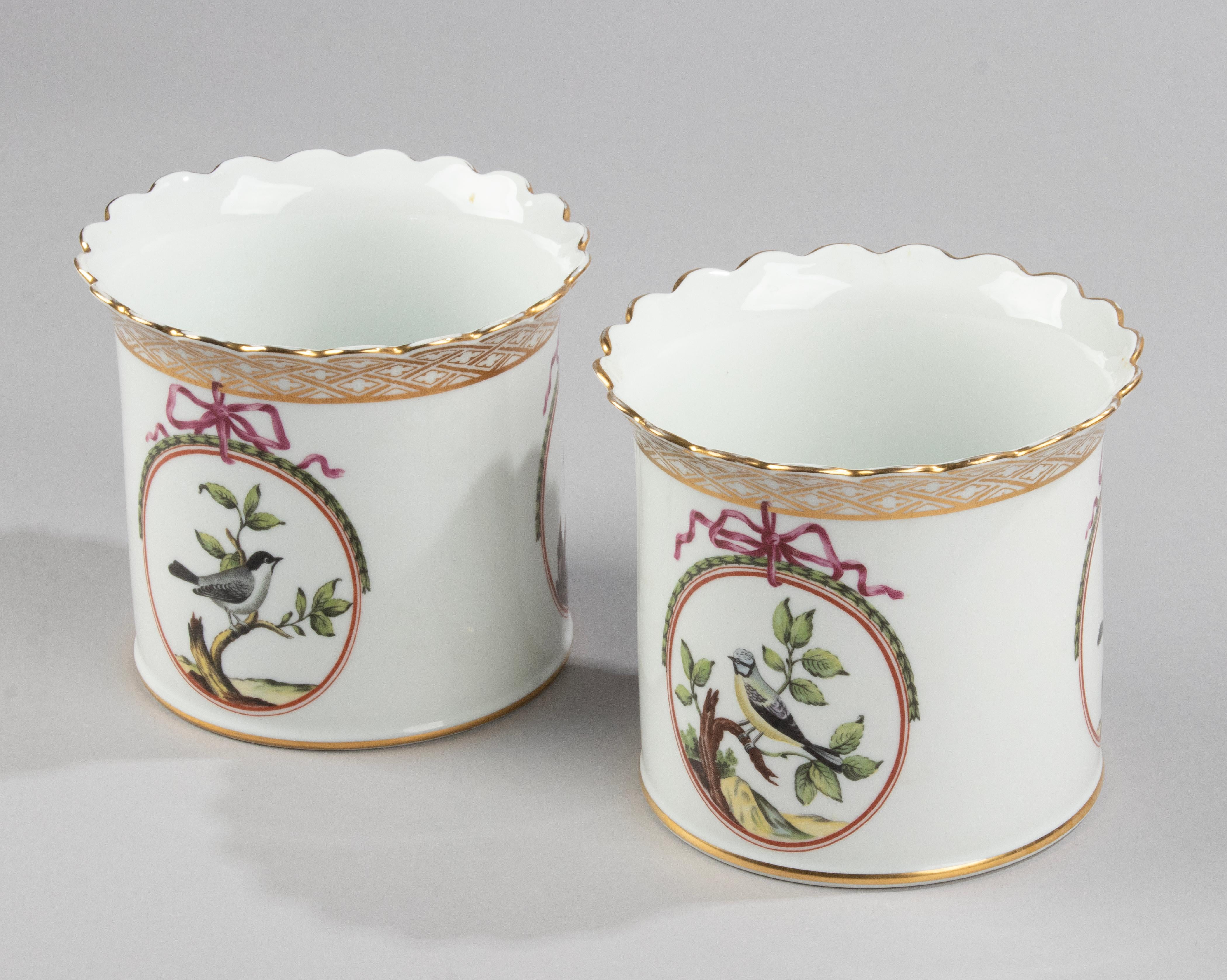 Fait main Paire de cache-pots décoratifs en porcelaine fabriqués par Haviland Limoges