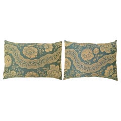 Pair of Decorative Retro European Chinoiserie Fabric Pillows with Floral