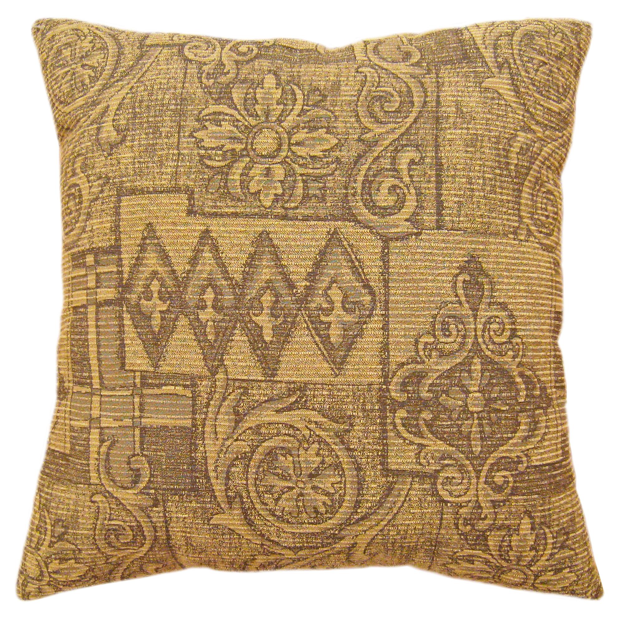 Mid-20th Century Pair of Decorative Vintage Floro-Geometric Fabric Pillows For Sale