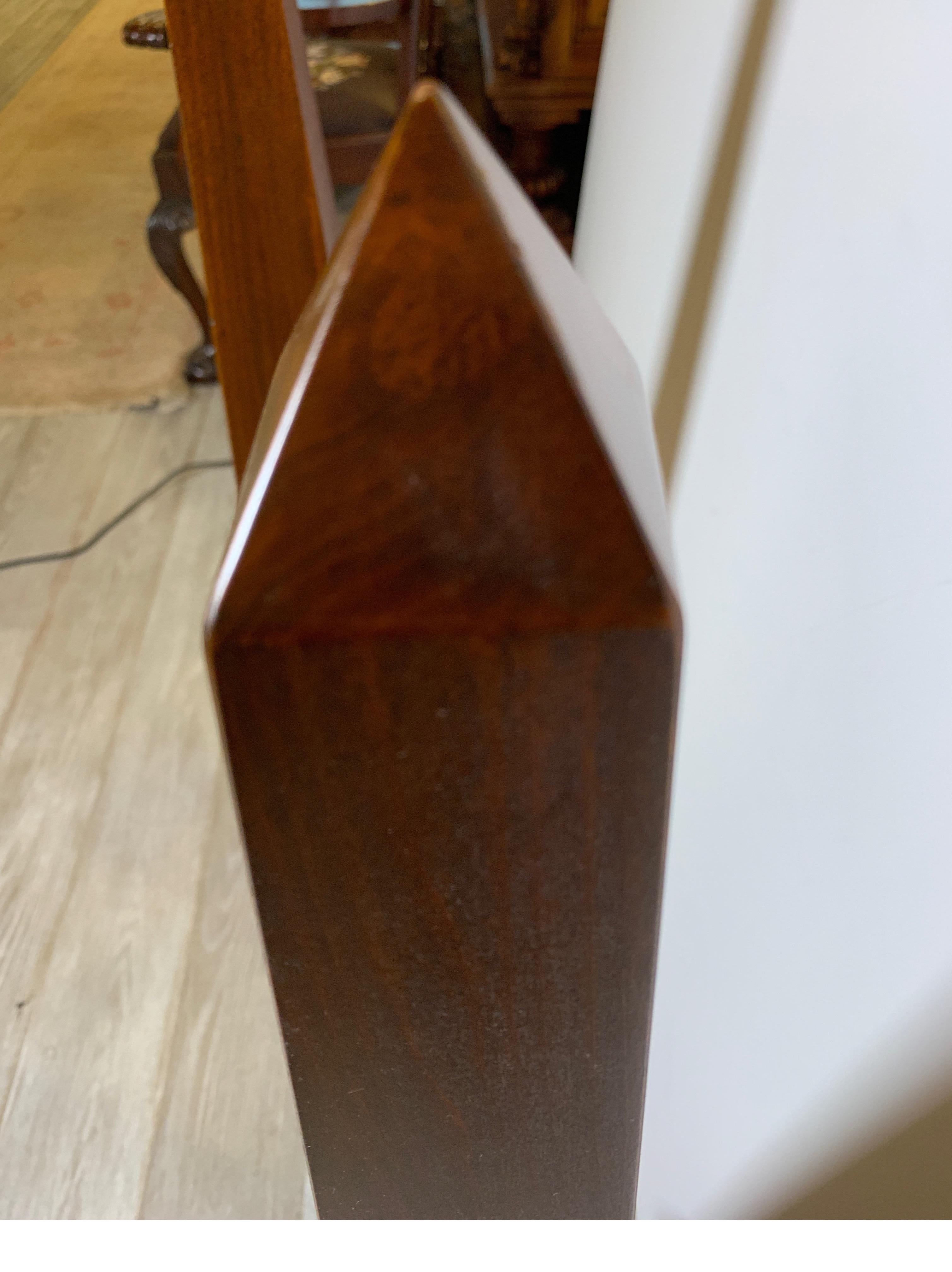 Hardwood Pair of Decorator Tall Mahogany Finish Obelisks