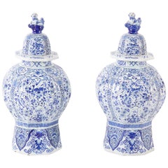 Pair of Delft Jars Ginger Jars