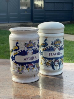 A Pair of Delft pots