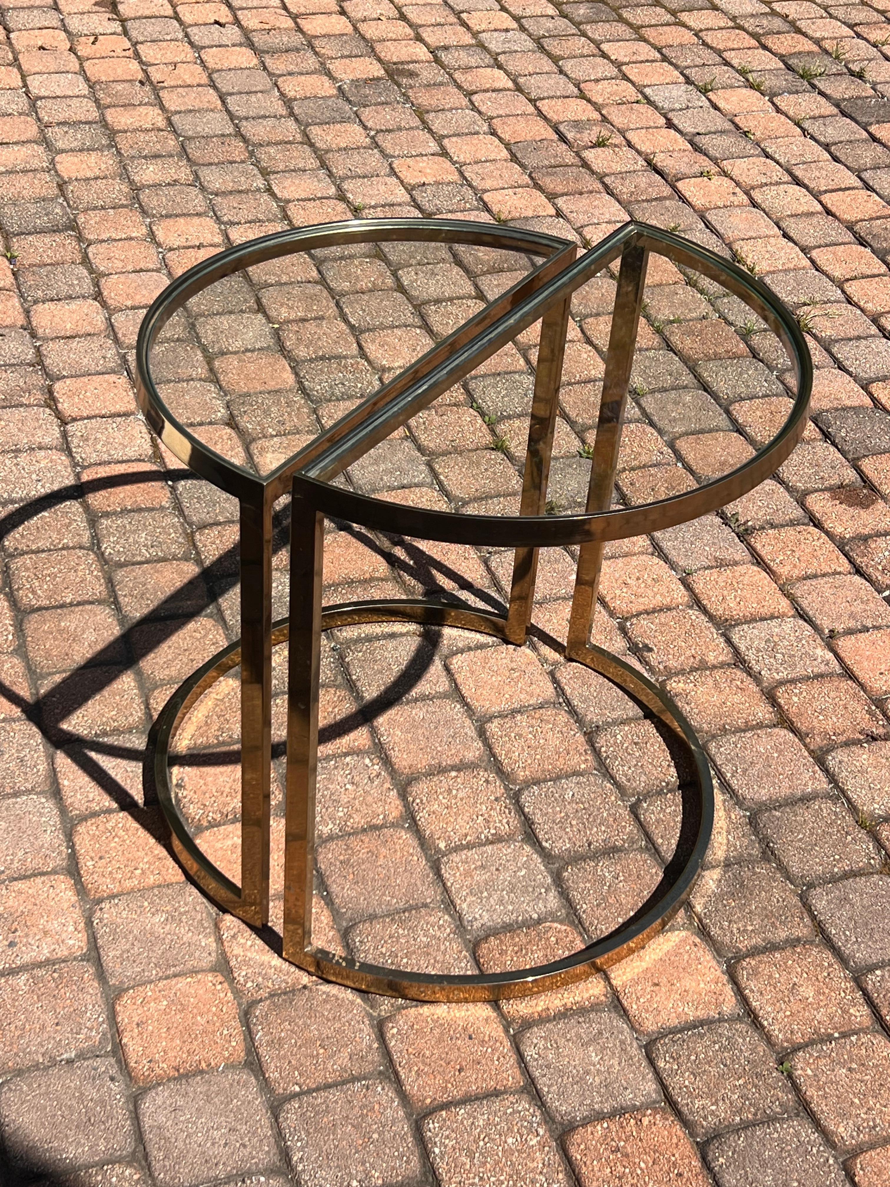 A pair of demi-lune gilt end tables, 1970s For Sale 10