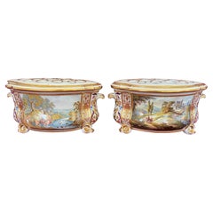 Pair of Derby Porcelain Bough Pots C.1815