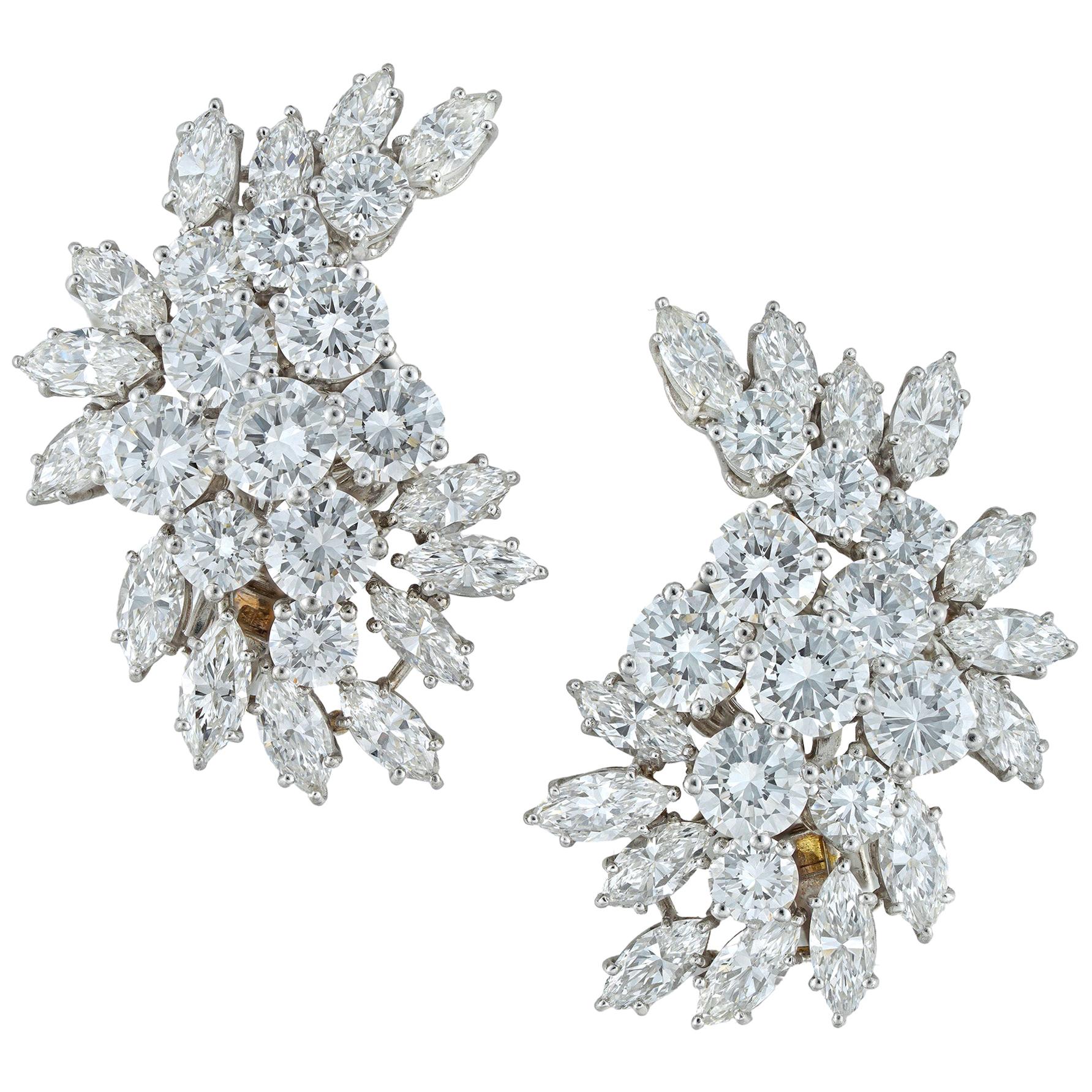 Pair of Diamond Clip Earrings at 1stDibs