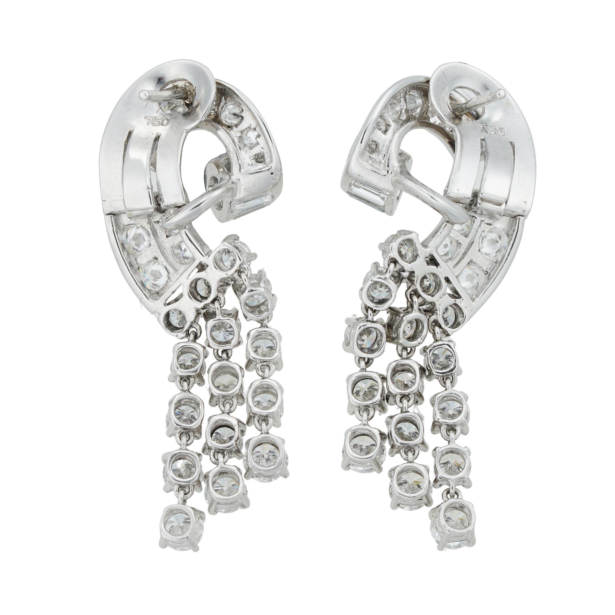 vintage diamond drop earrings