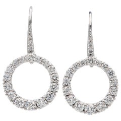 Pair of Diamond Hoop Earrings