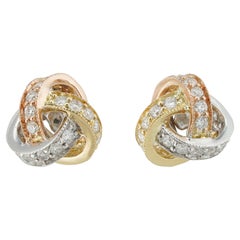Pair of Diamond Knot Earrings