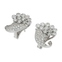 A Pair Of Diamond-set Cornucopia Earrings