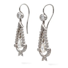 A Pair of Diamond-Set Drop Earrings