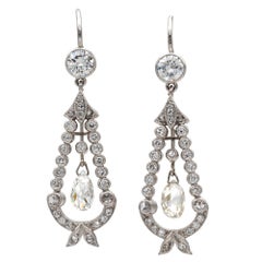 A Pair of Diamond-Set Drop Earrings