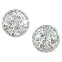 A pair of diamond stud earrings A pair of diamond stud earrings