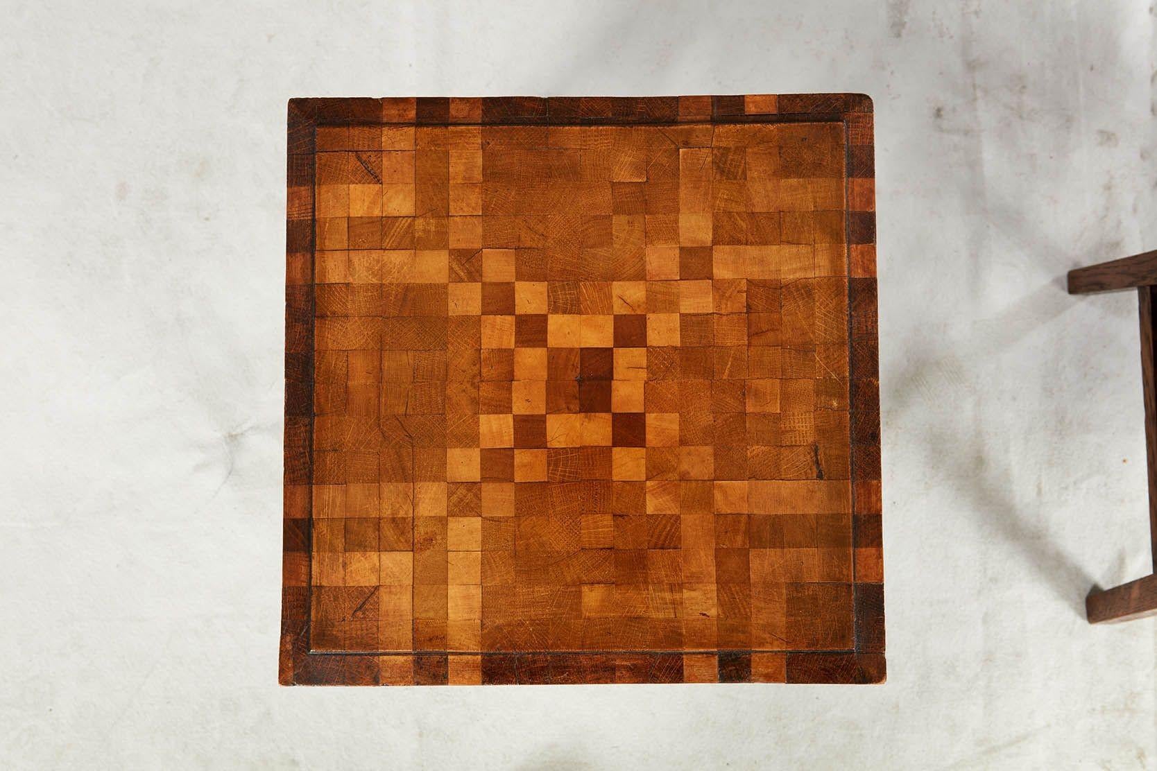 A Pair of Diminutive Chequered Drinks Tables For Sale 1