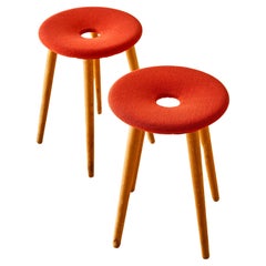 A Pair of Donut Stools in the manner of Tokukichi Kato