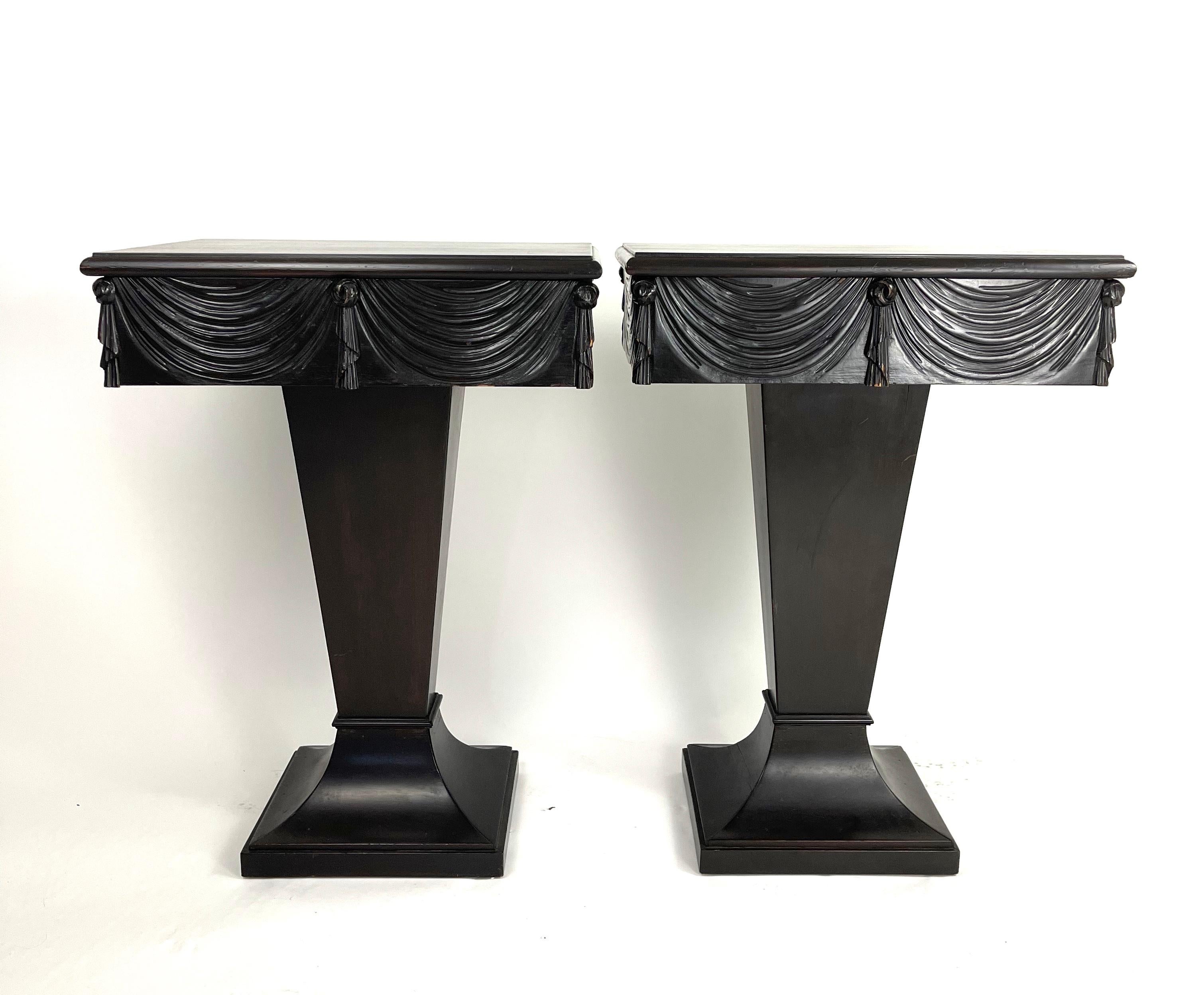 American Pair of Dorothy Draper Grosfeld House Pedestal One-Drawer End or Night Tables