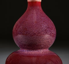 A Pair of Double Gourd Sang De Boeuf Vases as Table Lamps