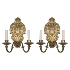 Antique Two Arm Sterling Bronze Co. Sconces based on an English Design by Edward Gore