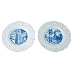 Pareja de platos de madera de Wedgewood de la Universidad de Duke