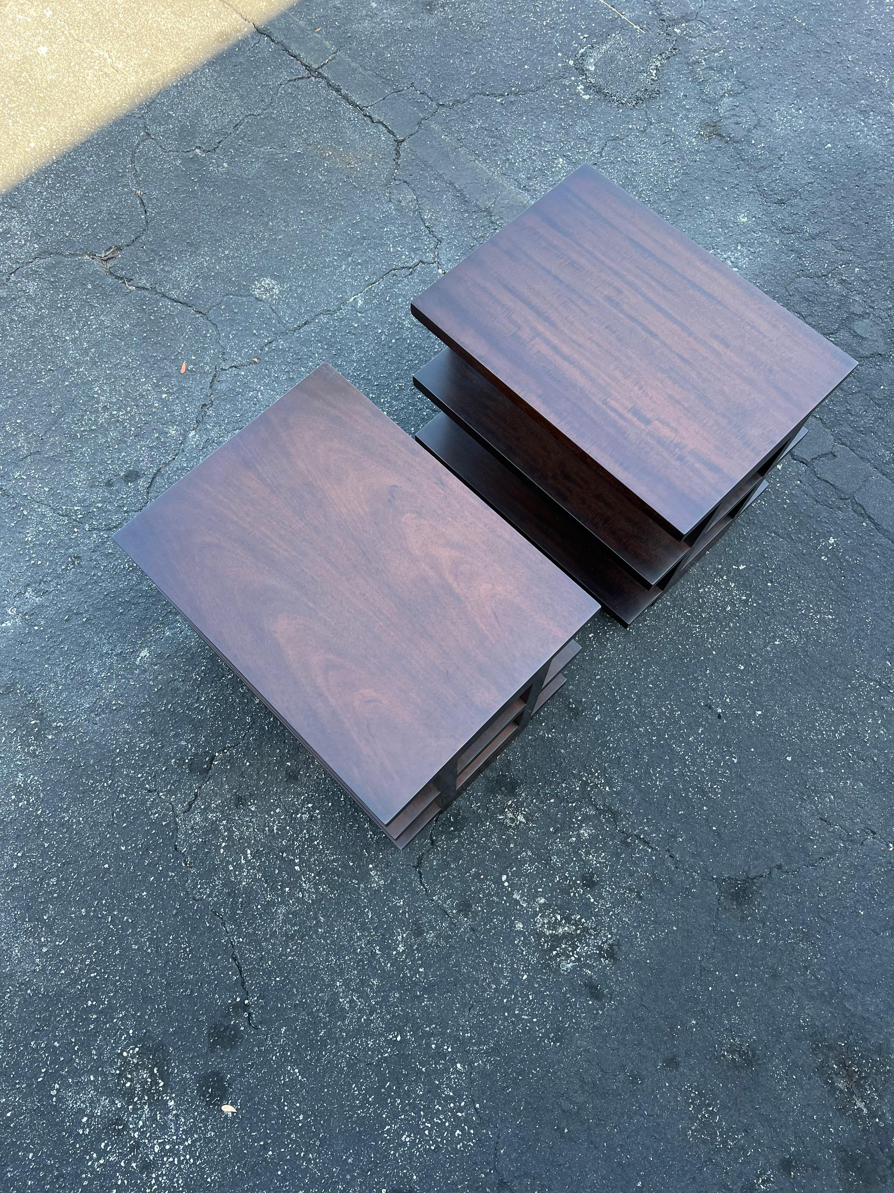 A Pair of Dunbar Three Tier Occasional Tables For Sale 3