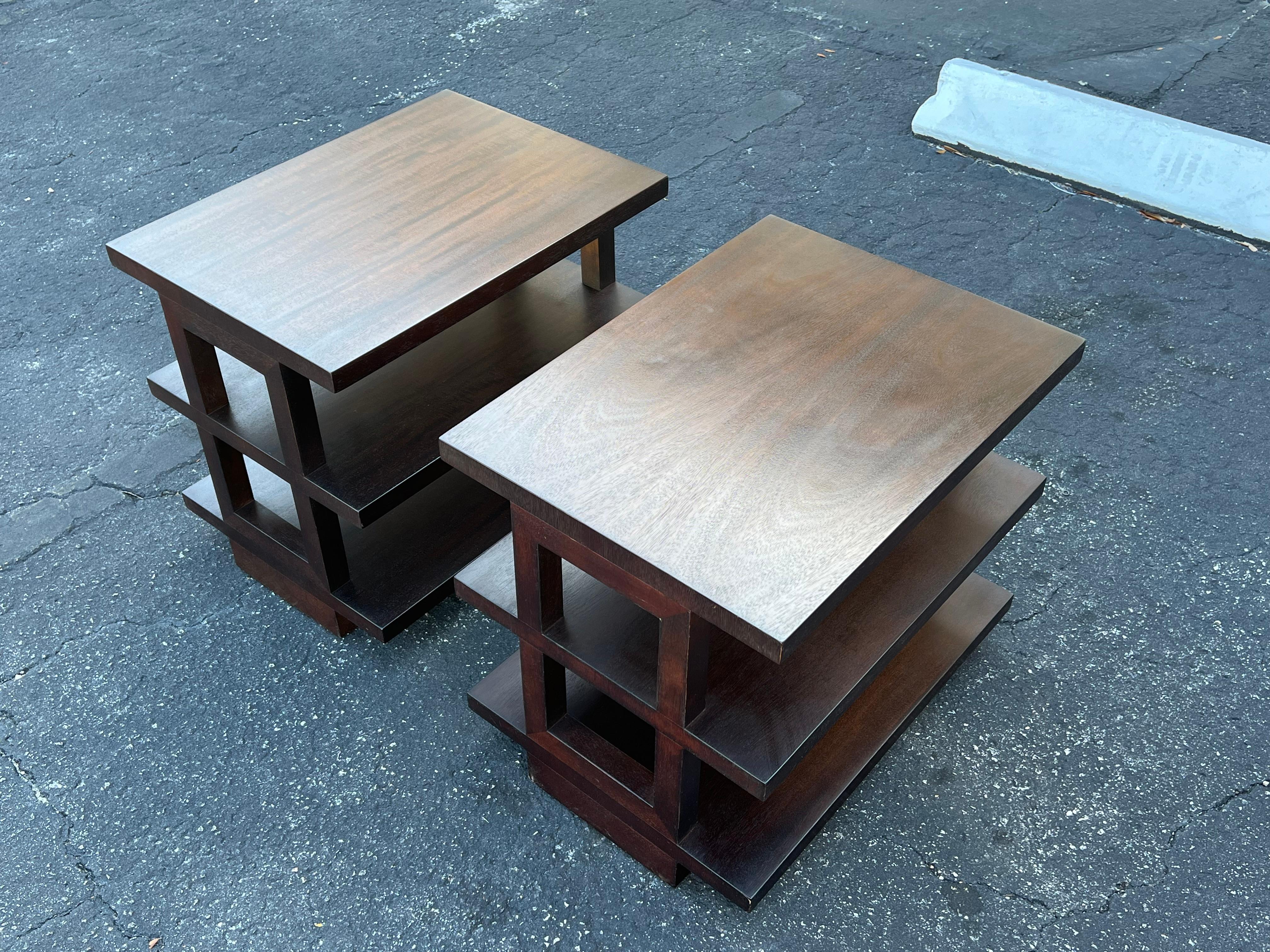 A Pair of Dunbar Three Tier Occasional Tables For Sale 6