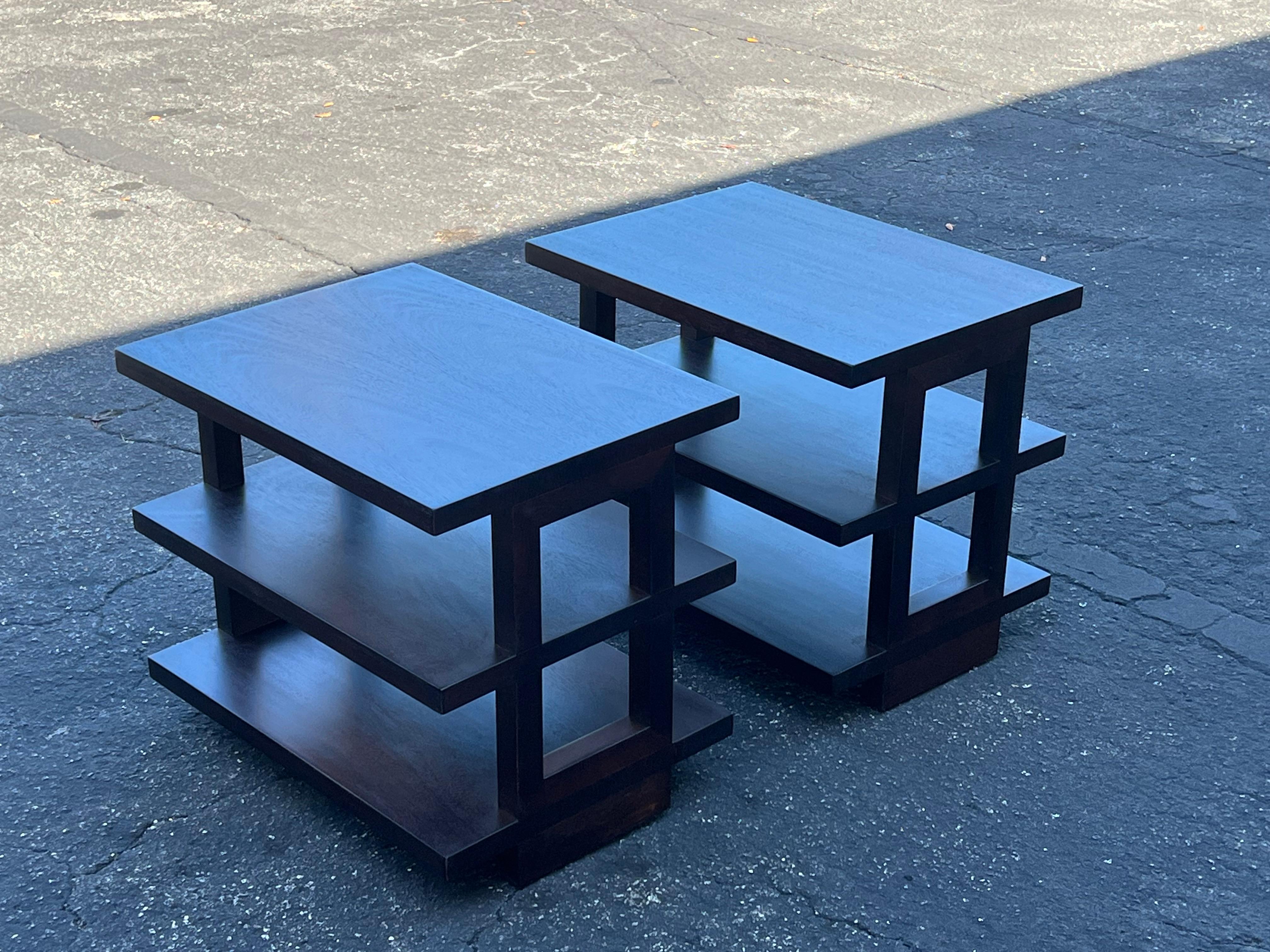 A Pair of Dunbar Three Tier Occasional Tables In Good Condition For Sale In St.Petersburg, FL